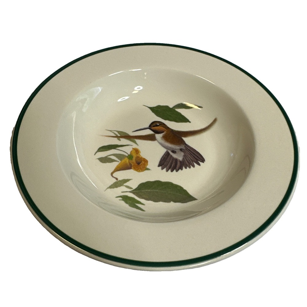 2- National Wildlife Federation Hummingbird Series Rim Soup Bowls 8.5 In - Picture 2 of 4